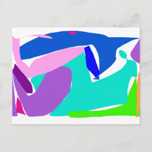 Carte Postale Plage de requin-baleine Dauphin Orca Pluie Océan