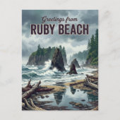 Carte Postale Plage de Ruby Washington (Devant)