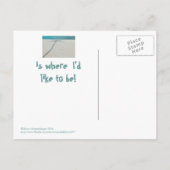 CARTE POSTALE PLAGE DE SABLE BLANC DÉSERTE, PALMIER LUI-MÊME OMB (Dos)