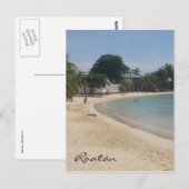 Carte Postale plage de sable de roatán (Devant / Derrière)