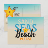 Carte Postale Plage de sable de Starfish (Devant / Derrière)