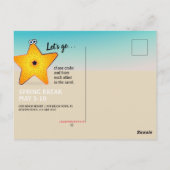 Carte Postale Plage de sable de Starfish (Dos)