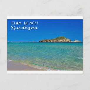 Carte Postale plage de sable doré avec de l'eau turquoise en Ita