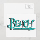 Carte Postale Plage de sable en surf (Devant / Derrière)