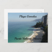 Carte Postale Plage de sable mer turquoise Puerto Vallarta, Mexi (Devant / Derrière)