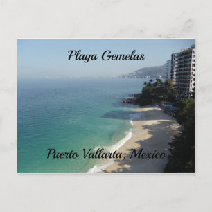 Carte Postale Plage de sable mer turquoise Puerto Vallarta, Mexi