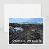 Carte Postale Plage de sable noir de Punalu'u, HI (Devant / Derrière)