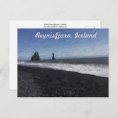 Carte Postale Plage de sable noir, Islande (Devant / Derrière)