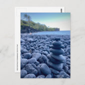 Carte Postale Plage de sable noir, Parc national de Waianapanapa (Devant / Derrière)