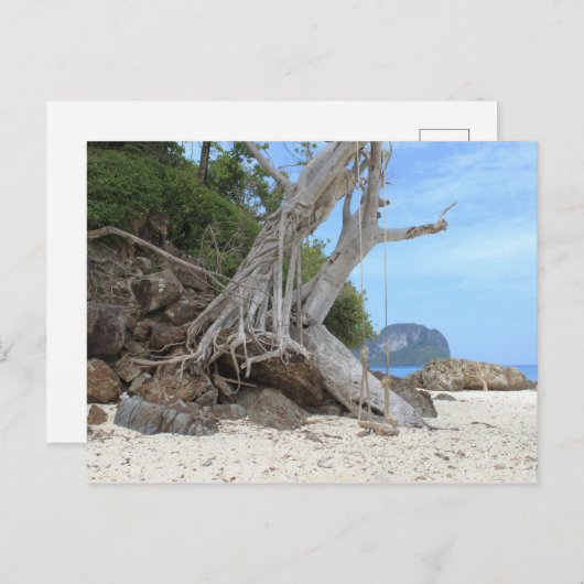 Carte Postale Plage de sable tropicale (Devant / Derrière)