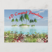 Carte Postale Plage de sable tropicale 3D Palm Tree Islands (Devant)