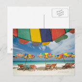 Carte Postale Plage de sable tropicale et mer turquoise. 2 (Devant / Derrière)