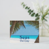 Carte Postale Plage de sable turquoise tropicale Seas the Day (Debout devant)
