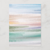 Carte Postale Plage de sable Vagues océaniques Coucher de soleil (Devant)