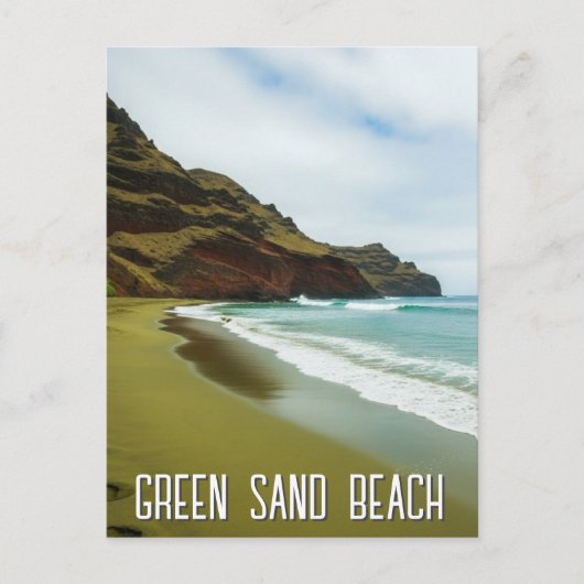 Carte Postale Plage de Sable Vert Voyage à Hawaï (Devant)