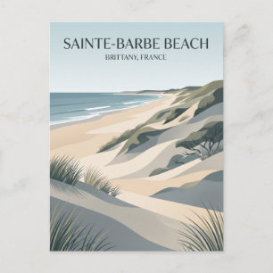 Carte Postale Plage de Sainte-Barbe, Plouharnel, Bretagne, Franc