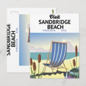 Carte Postale Plage de Sandbridge Virginie États-Unis, (Devant / Derrière)