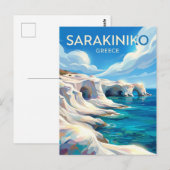 Carte Postale Plage de Sarakiniko Grèce (Devant / Derrière)