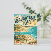 Carte Postale Plage de Saugatuck Michigan (Debout devant)