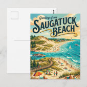 Carte Postale Plage de Saugatuck Michigan (Devant / Derrière)