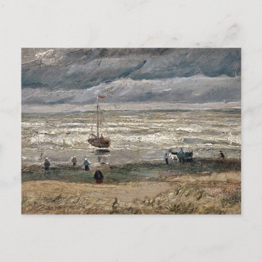 Carte Postale Plage de Scheveningen à Stormy Météo-Van Gogh (Devant)