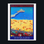 Carte Postale Plage de Scheveningen, Hollande, voyage vintage<br><div class="desc">Image parfaite pour votre nouvelle conception d'impression. Ce pourrait être un beau cadeau ou une "touche finale" pour décorer la maison.</div>