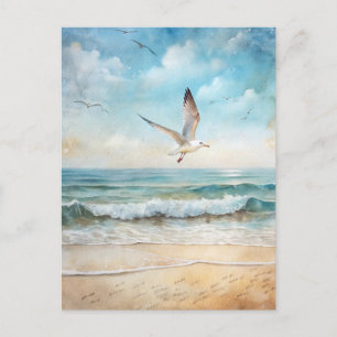 Carte Postale Plage de Seagull Ocean Bird