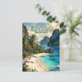 Carte Postale Plage de Seven Commandos El Nido Philippines (Debout devant)