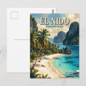 Carte Postale Plage de Seven Commandos El Nido Philippines (Devant / Derrière)