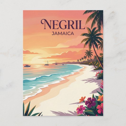 Carte Postale Plage de Seven Mile Jamaïque (Devant)