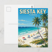 Carte Postale Plage de Siesta Key Floride (Devant / Derrière)
