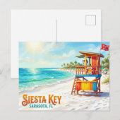 Carte Postale Plage de Siesta USA (Devant / Derrière)