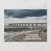 Carte Postale Plage de St Augustine FL Pier Photographique (Devant)