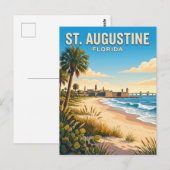 Carte Postale Plage de St. Augustine Floride (Devant / Derrière)