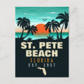Carte Postale Plage de St. Pete Floride Coucher de soleil Rétro  (Devant)