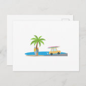 Carte Postale Plage de Surfer (Devant / Derrière)