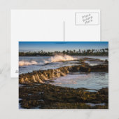 Carte Postale Plage De Tabuba : Briser Des Vagues Sur Les Récifs (Devant / Derrière)
