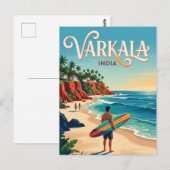 Carte Postale Plage de Varkala Inde (Devant / Derrière)