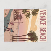 Carte Postale Plage de Venice Skaters en Retro (Devant)