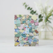 Carte Postale Plage de verre de mer Pastel art photo poteries (Debout devant)