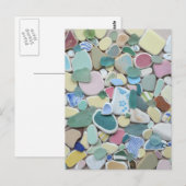 Carte Postale Plage de verre de mer Pastel art photo poteries (Devant / Derrière)