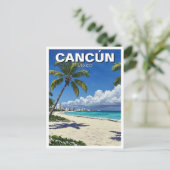 Carte Postale Plage de voyage de Cancun Mexique (Debout devant)
