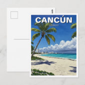 Carte Postale Plage de voyage de Cancun Mexique (Devant / Derrière)