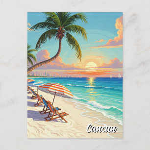 Carte Postale Plage de voyage de Cancun Mexique