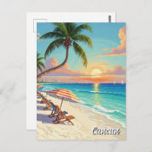 Carte Postale Plage de voyage de Cancun Mexique (Devant / Derrière)