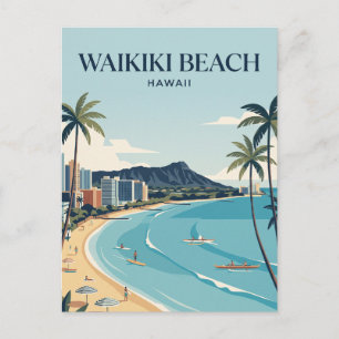 Carte Postale Plage de Waikiki