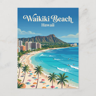 Carte Postale Plage de Waikiki Hawaï