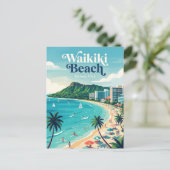 Carte Postale Plage de Waikiki Hawaï (Debout devant)