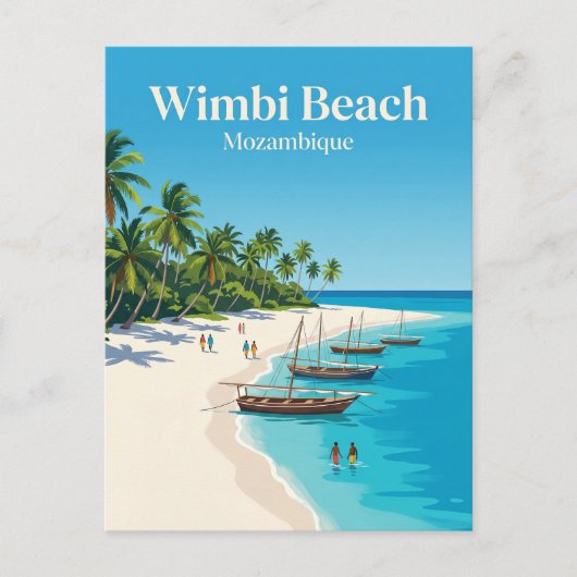 Carte Postale Plage de Wimbi Mozambique (Devant)