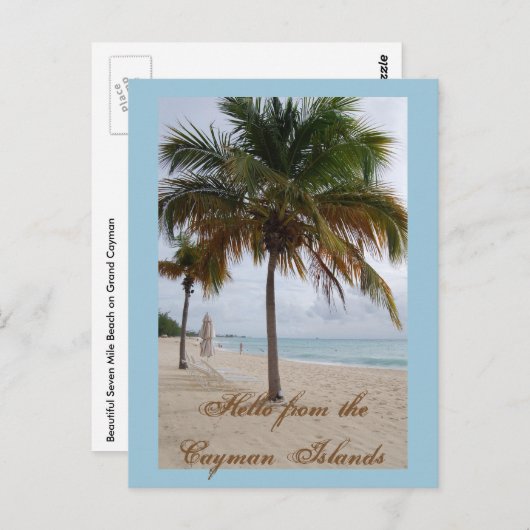 Carte Postale Plage des îles Caïmans (Devant / Derrière)